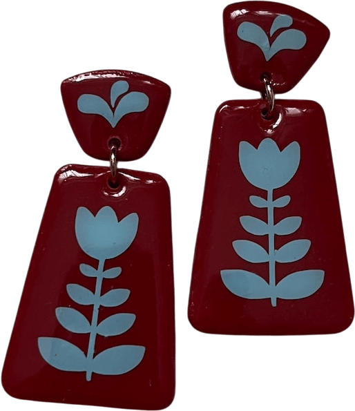 Scandi Folk Floral Earrings