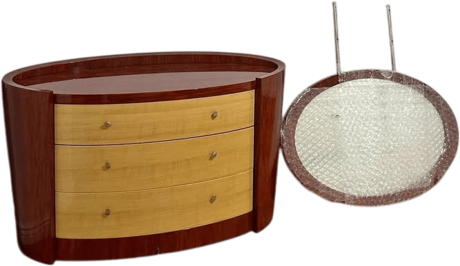 Vintage Curved Dresser with Mirror