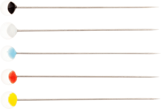 Tulip glass head pins
