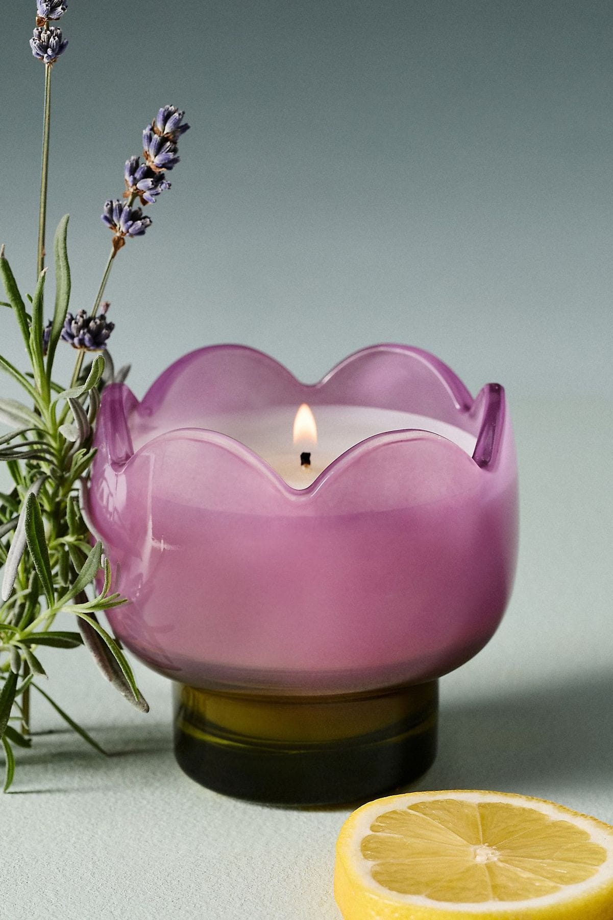 AnthroHome Floral Bronzed Gardenia Glass Candle