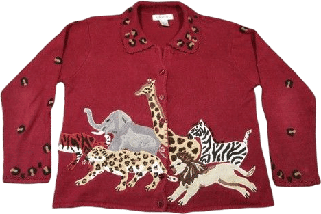 Vintage Arriviste Animal Motif Cardigan