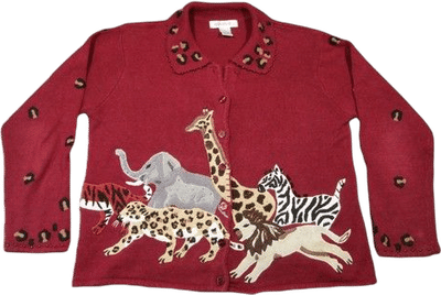 Vintage Arriviste Animal Motif Cardigan