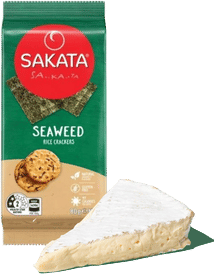seaweed rice crackers and brie