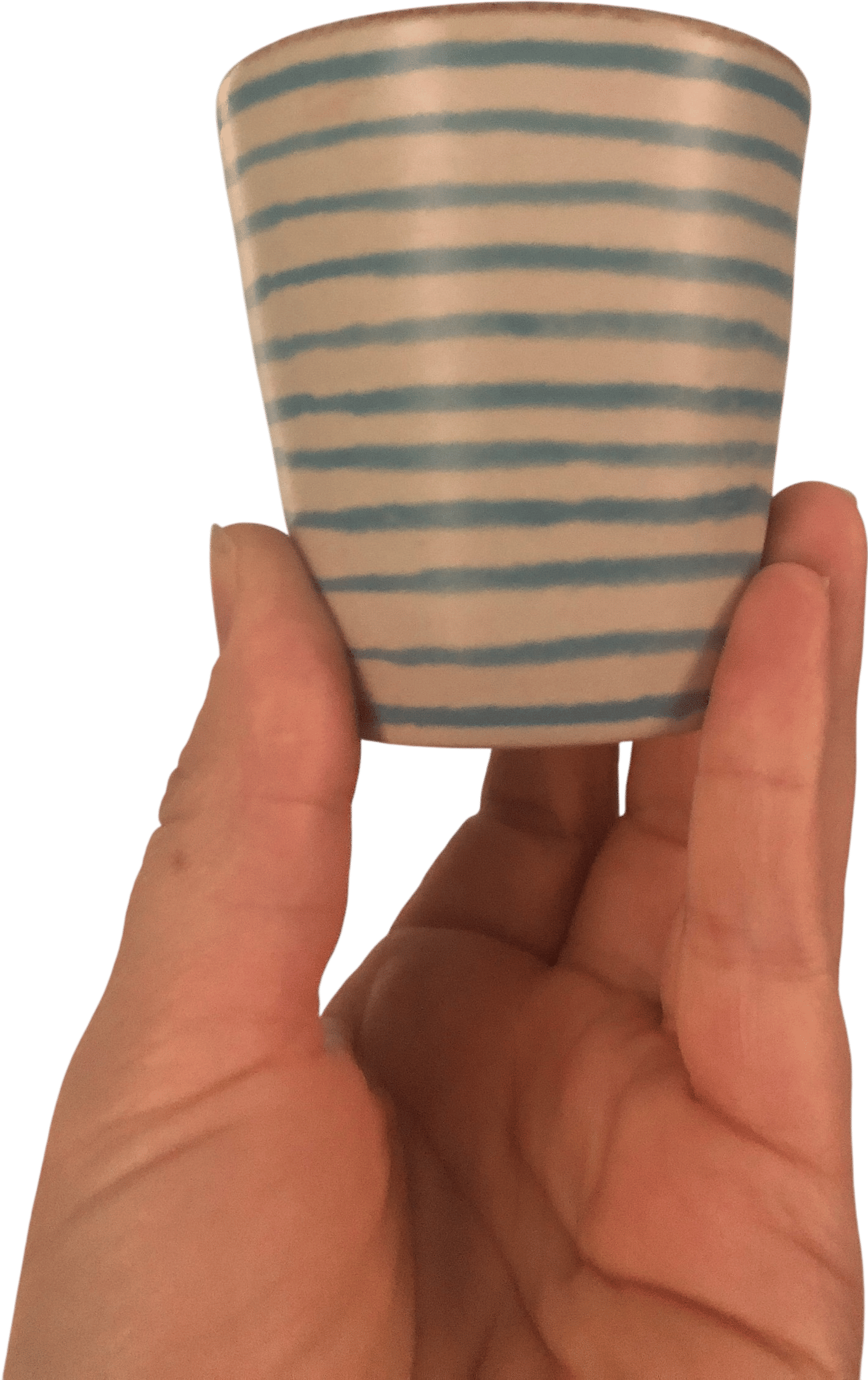 Drinking coffee out of tiny mugs