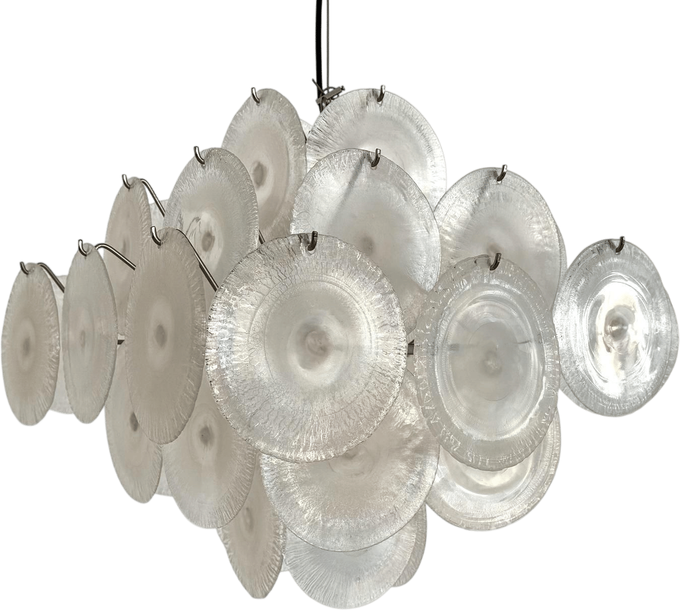 Carlo Nason Murano Rainbow Glass Chandelier (Mazzega, 70s)