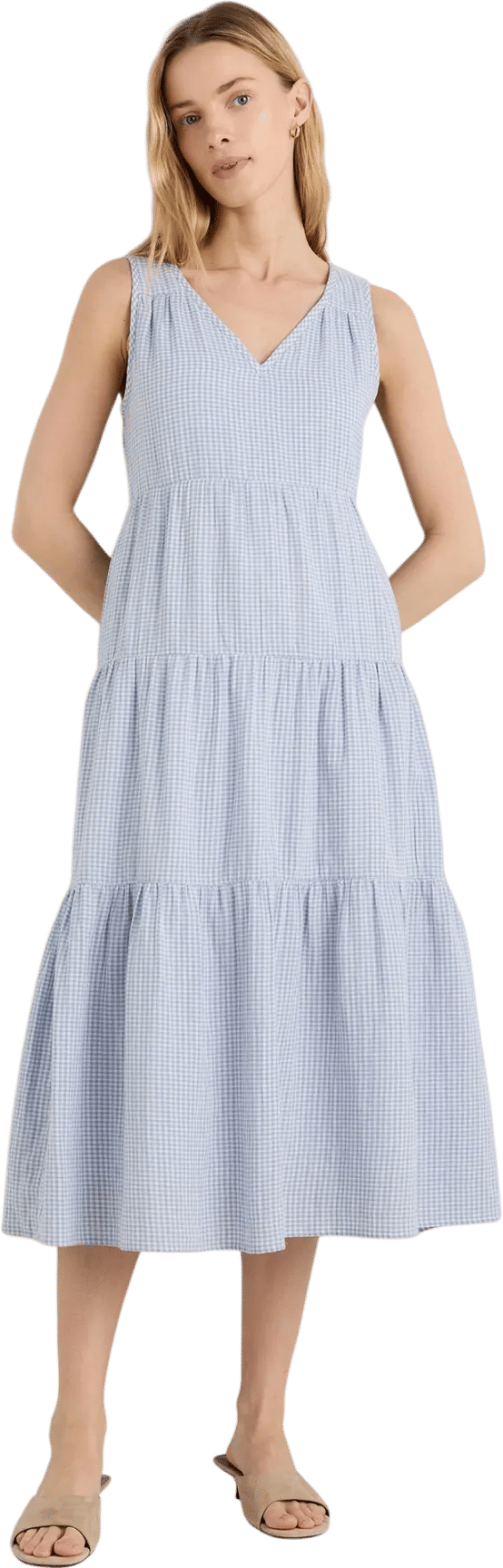 100% Organic Cotton Tiered Gauze Maxi Dress