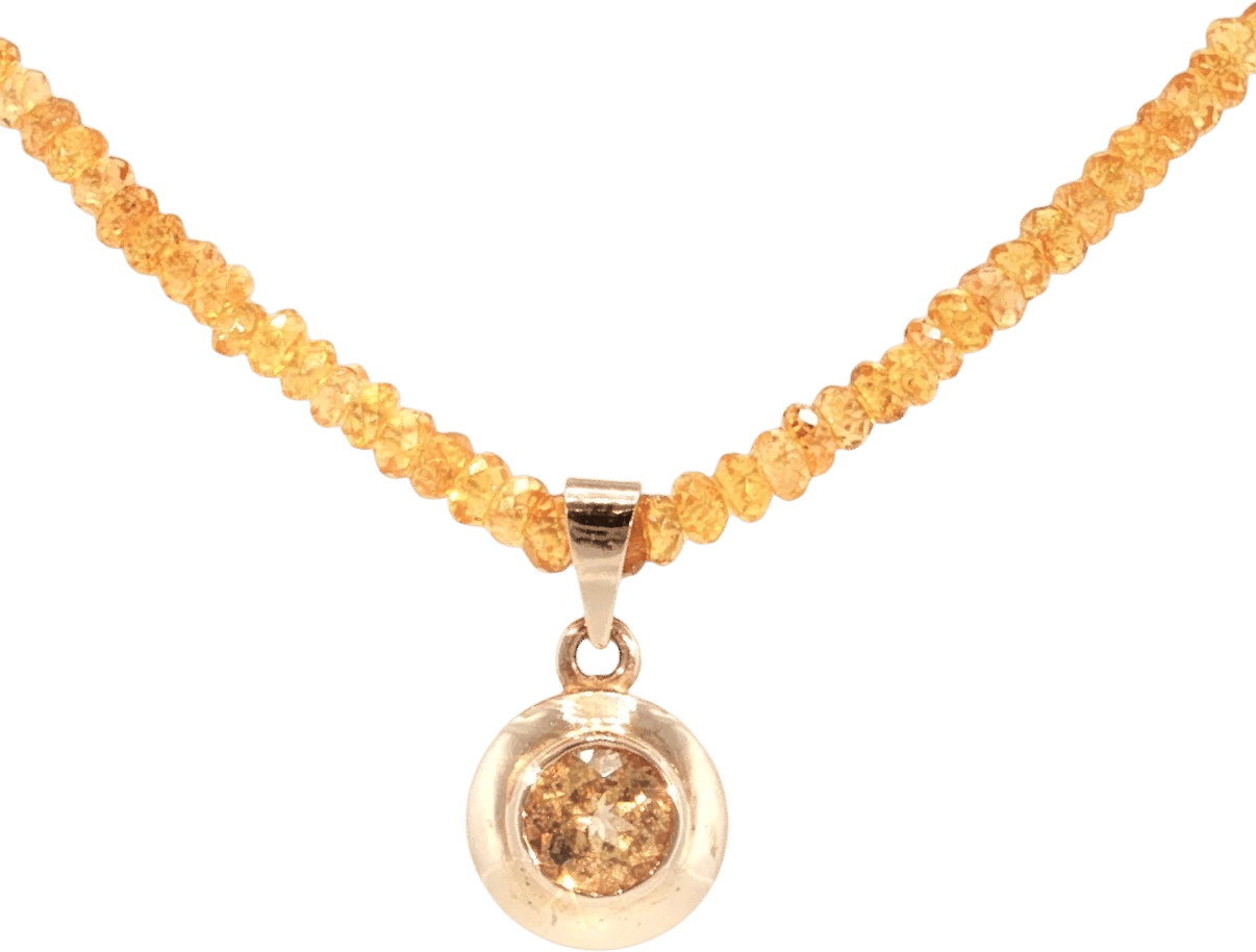 Athena Garnet Beaded Necklace in 9ct Rose Gold