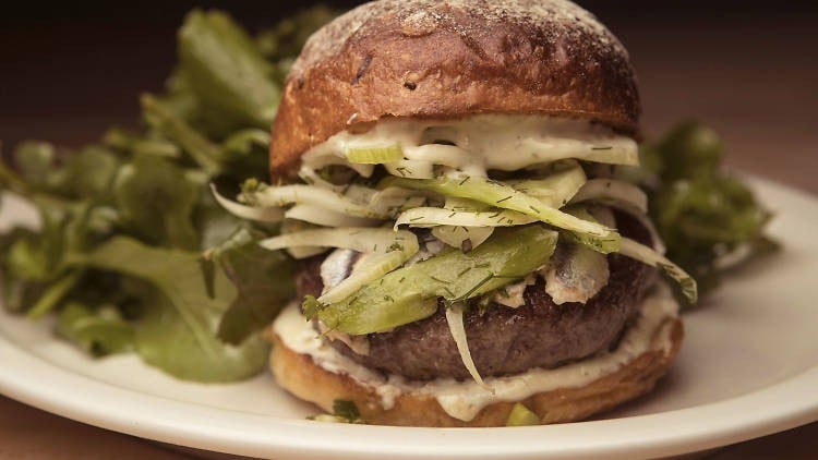 The lamb burger at Hart’s