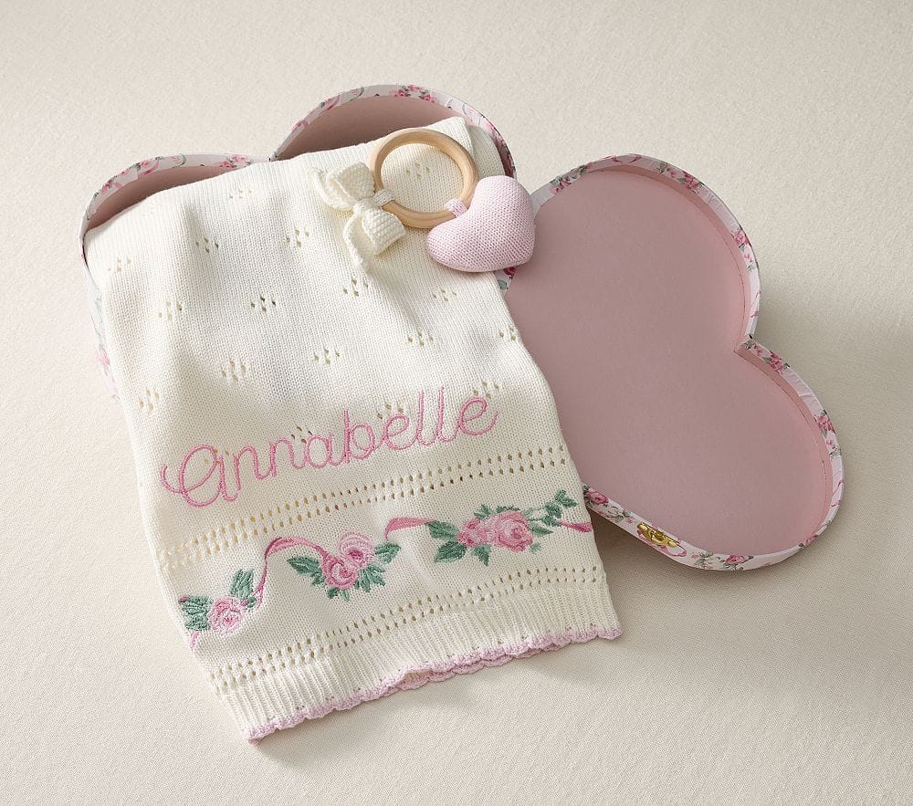 loveshackfancy heart of roses knit gift set