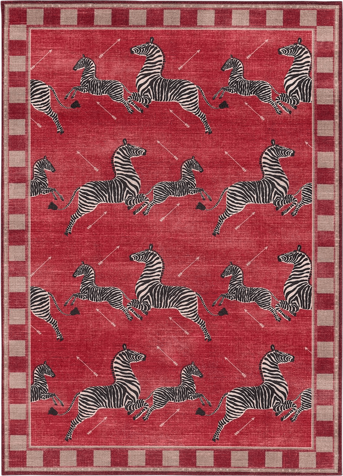 Zebras Red Rug by Scalamandré