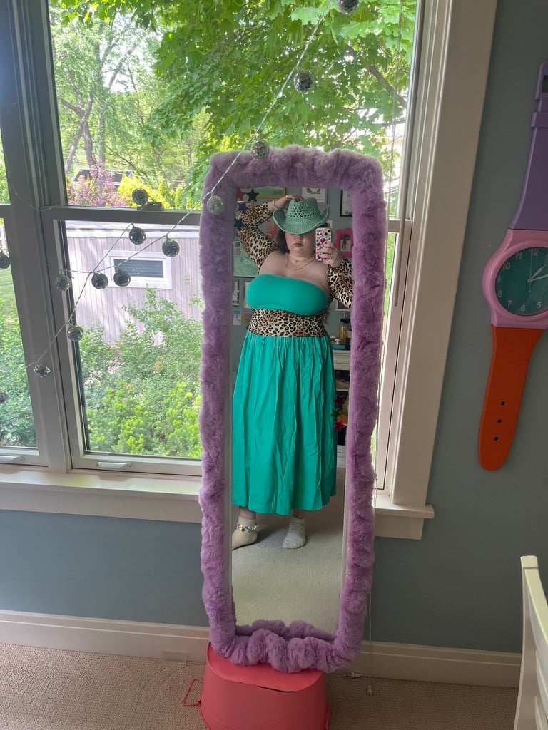 fluffy mirror cover