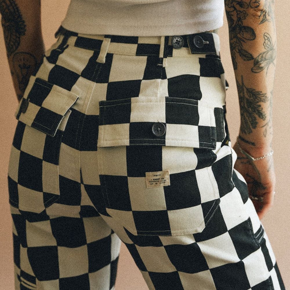 P&Co Service Fatigue Pants - Black Checkerboard