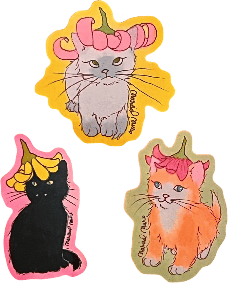 Kitties in Spring Hats Sticker Pack