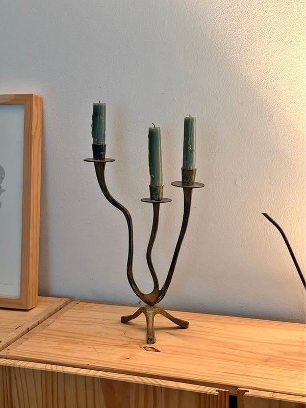 Vintage Brutalist Biomorphic Candelabra