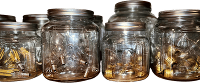 Glass Storage Jar with Brushed Metal Lid