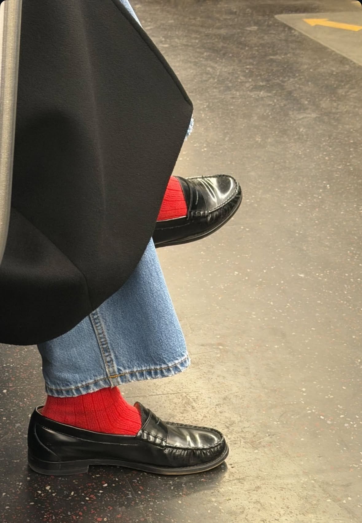 red socks with loafers