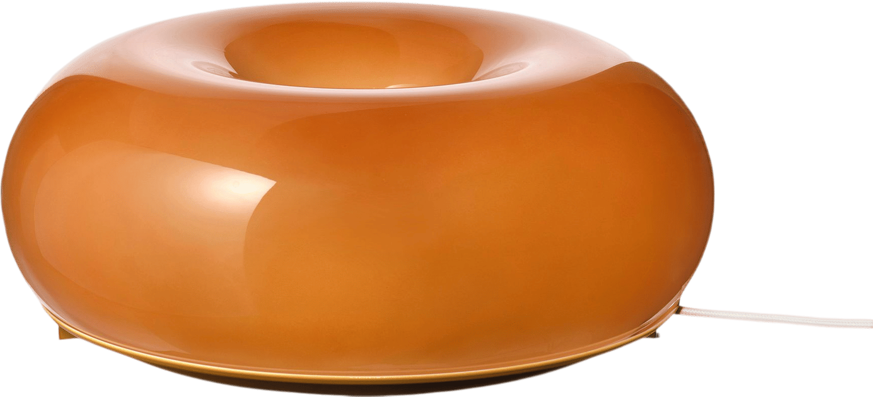 VARMBLIXT LED table/wall lamp, orange glass/round