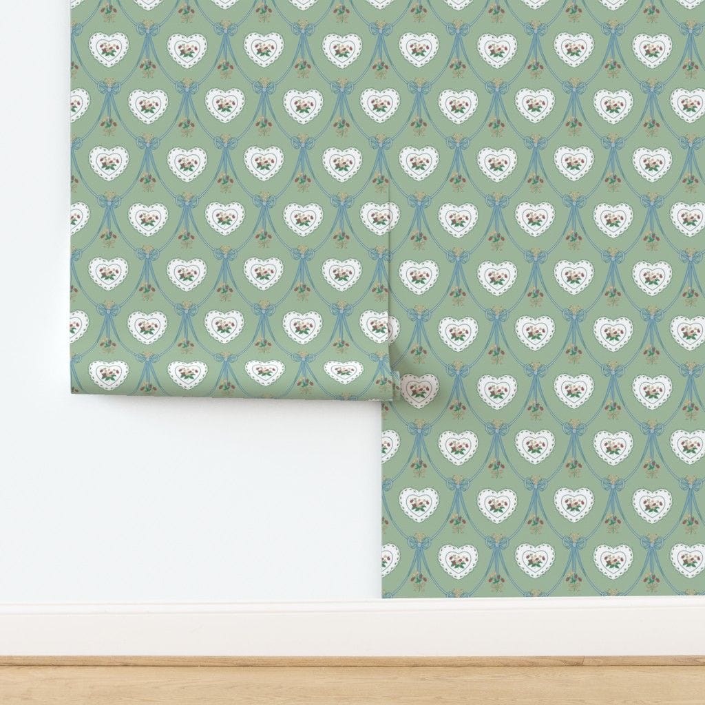 Wallpaper in Big vintage strawberry bows