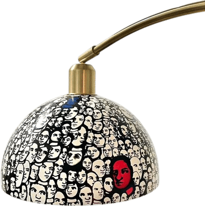 Vintage Hand Painted Dome Lamps