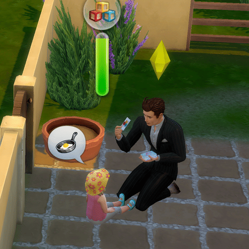 JFK Jr. as a Dad in the Sims