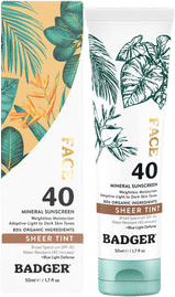 Badger Tinted Face Mineral Sunscreen SPF 40