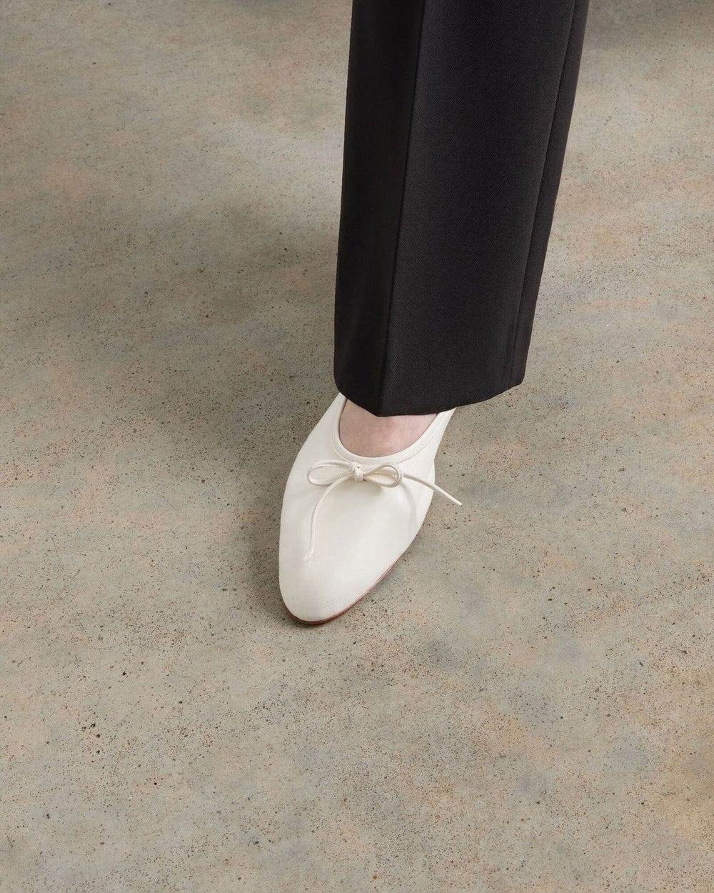 Dear Frances Gala Chalk Leather Ballet Flats