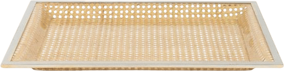 Vintage Serving Tray In Rattan And Chrome From Christian Dior, 1970s
