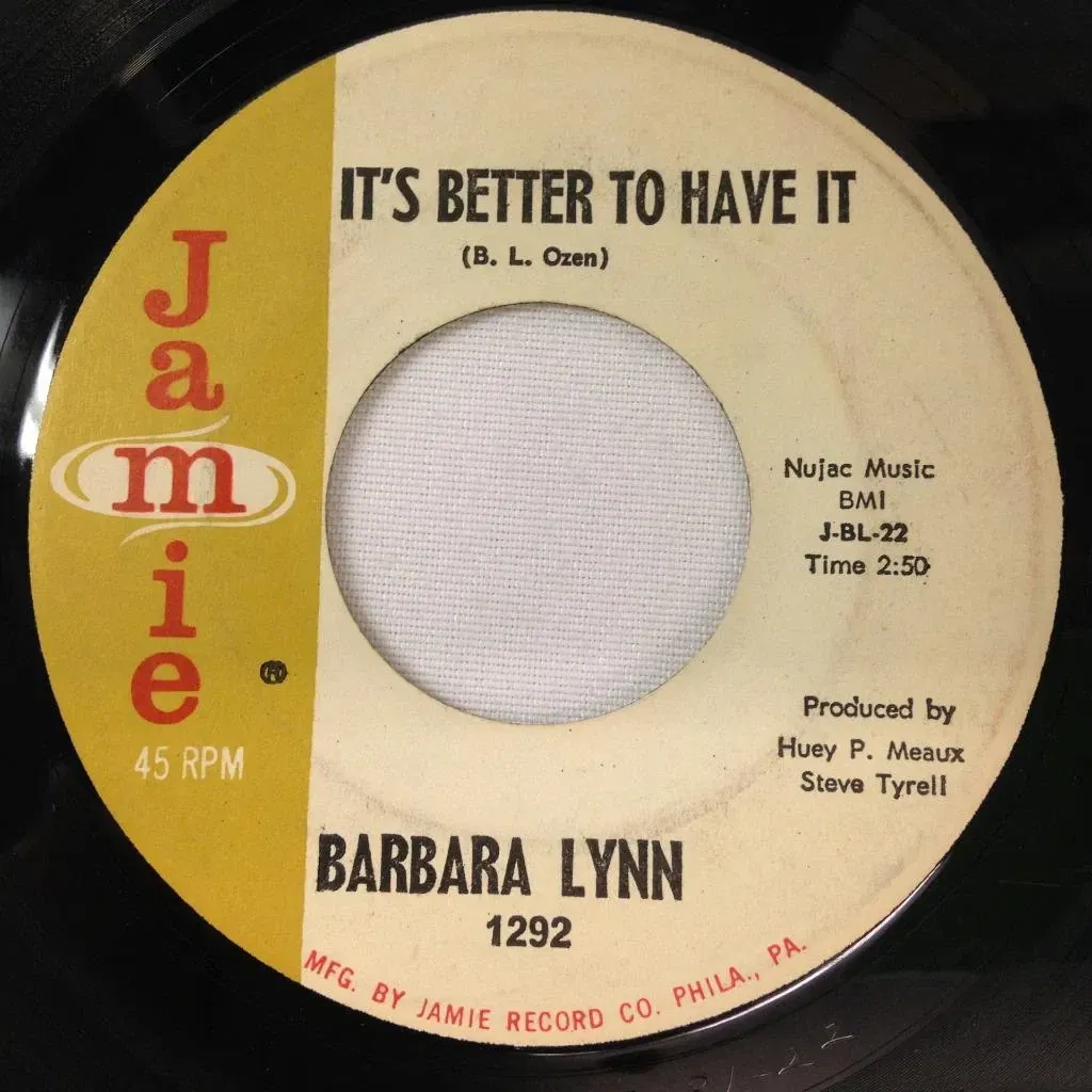 BARBARA LYNN 45: It's Better To Have It / People Gonna Talk, Jamie Records 1292