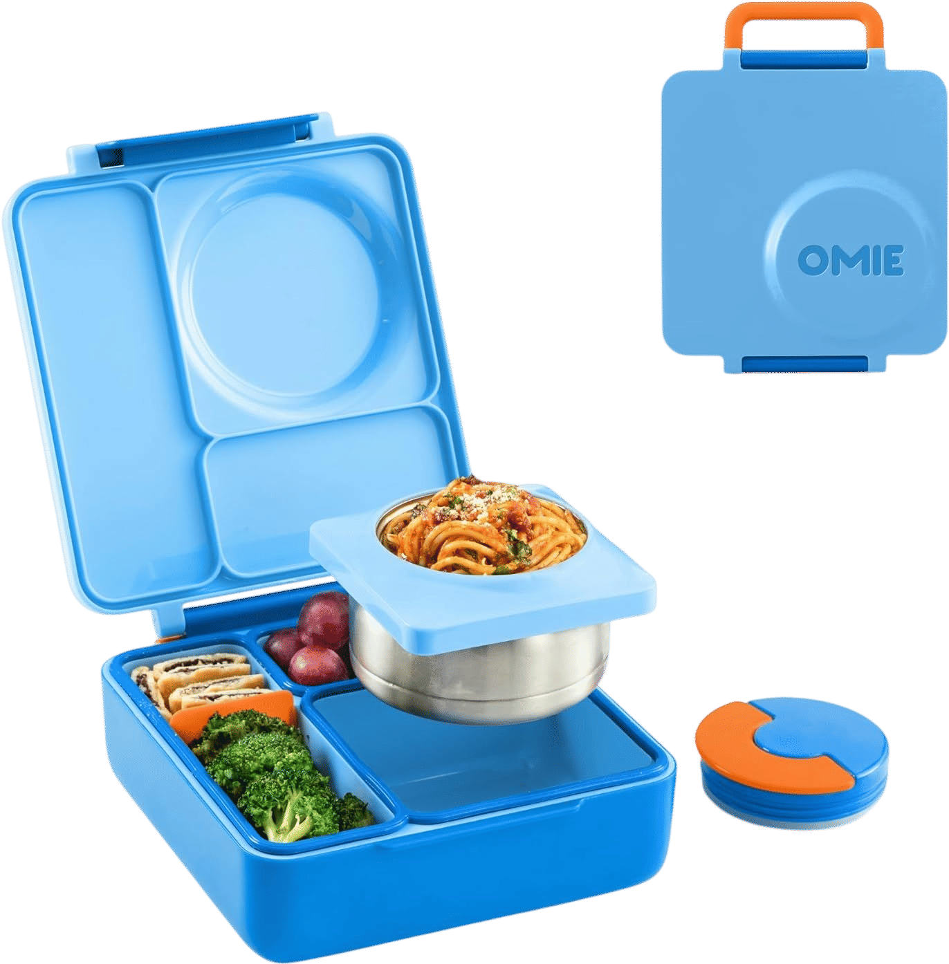 OmieBox Kids Insulated Bento Lunch Box (Blue Sky)
