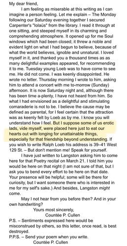 Countee Cullen to Allen Leroy Locke, 1923