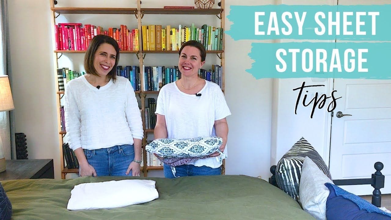 Storing your clean bed sheets in one of the pillowcases