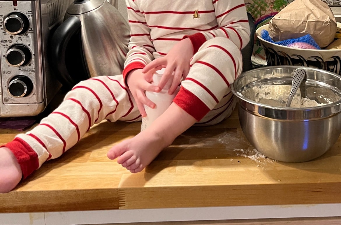 Sitting on the kitchen counter