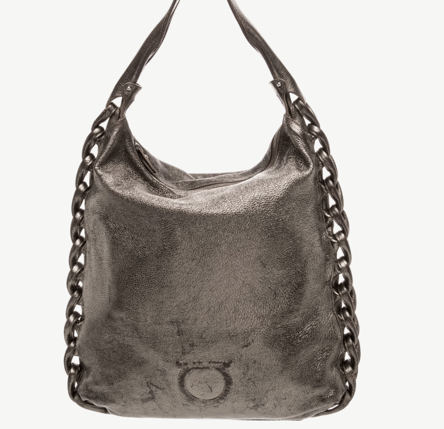 Metallic Salvatore Ferragamo Leather Shoulder Bag