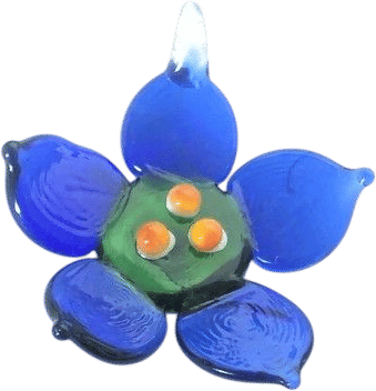 Murano Blue Glass Flower Pendant
