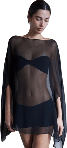 IBIS PONCHO SET IN BLACK