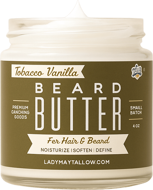 Tallow Man Tobacco Vanilla Beard and Body Butter by Lady May Tallow 9 oz