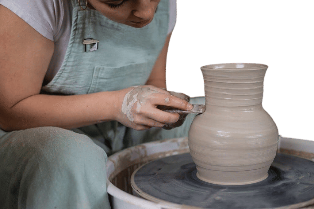 getting your hands messy at a pottery studio