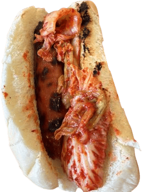 Kimchi on a Hot Dog