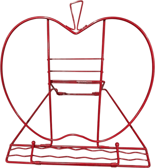 Vintage Red Metal Apple Wire Cookbook Stand