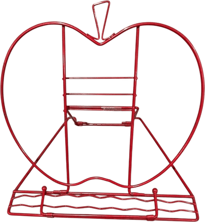 Vintage Red Metal Apple Wire Cookbook Stand