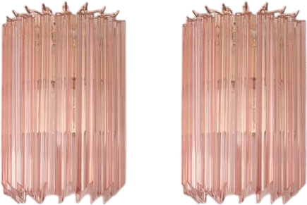Set of 2 Vintage Murano Glass Wall Sconces