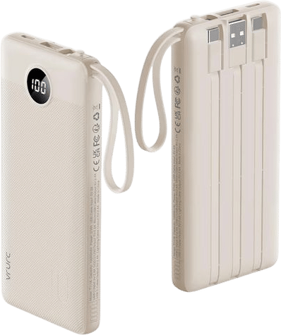 Portable Charger with Retractable Cables