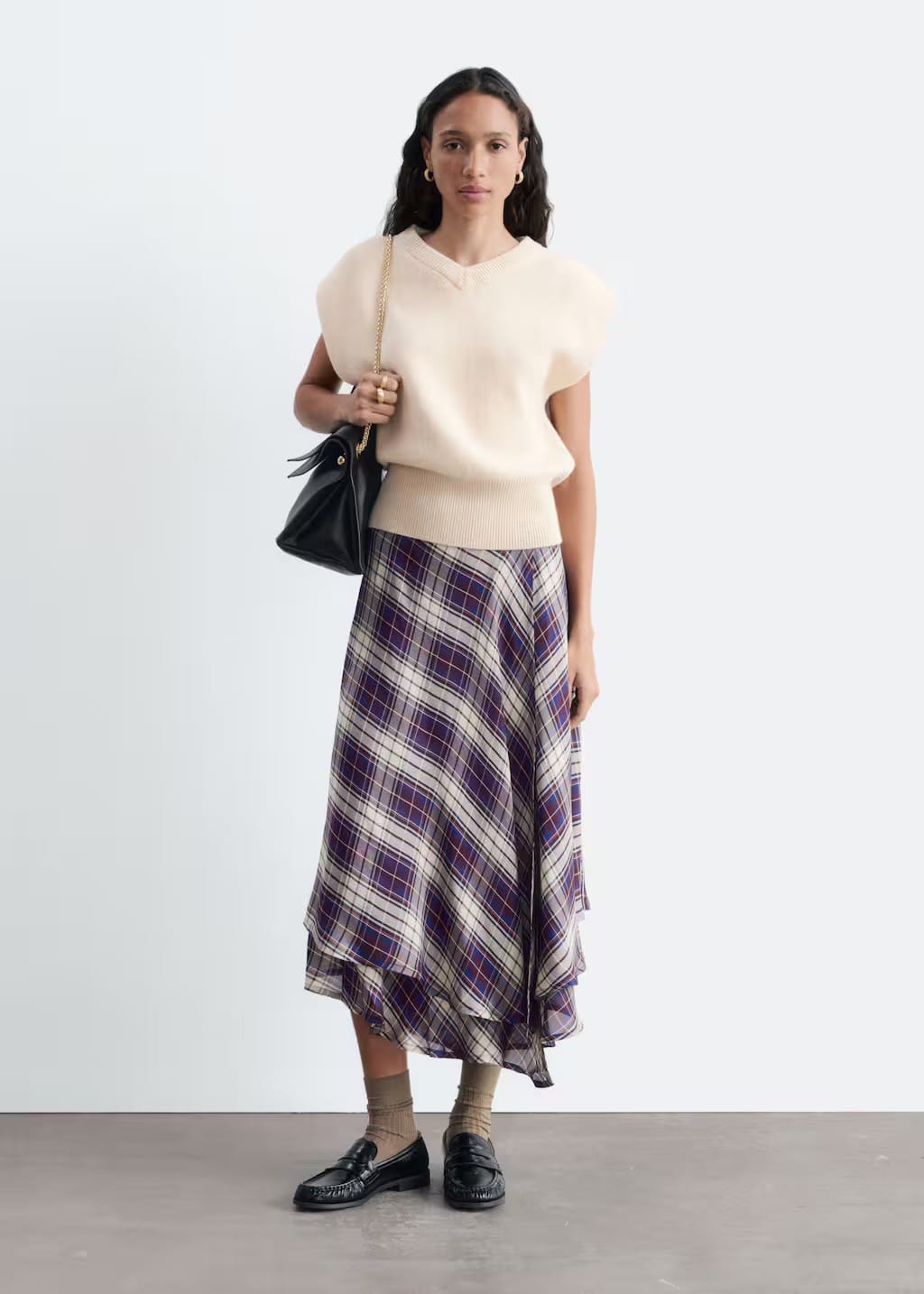 & Other Stories Checked Wrap Skirt