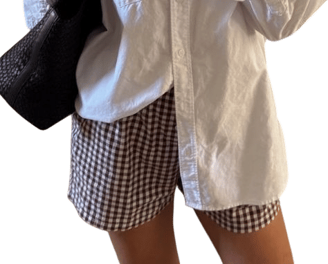 gingham linen shorts