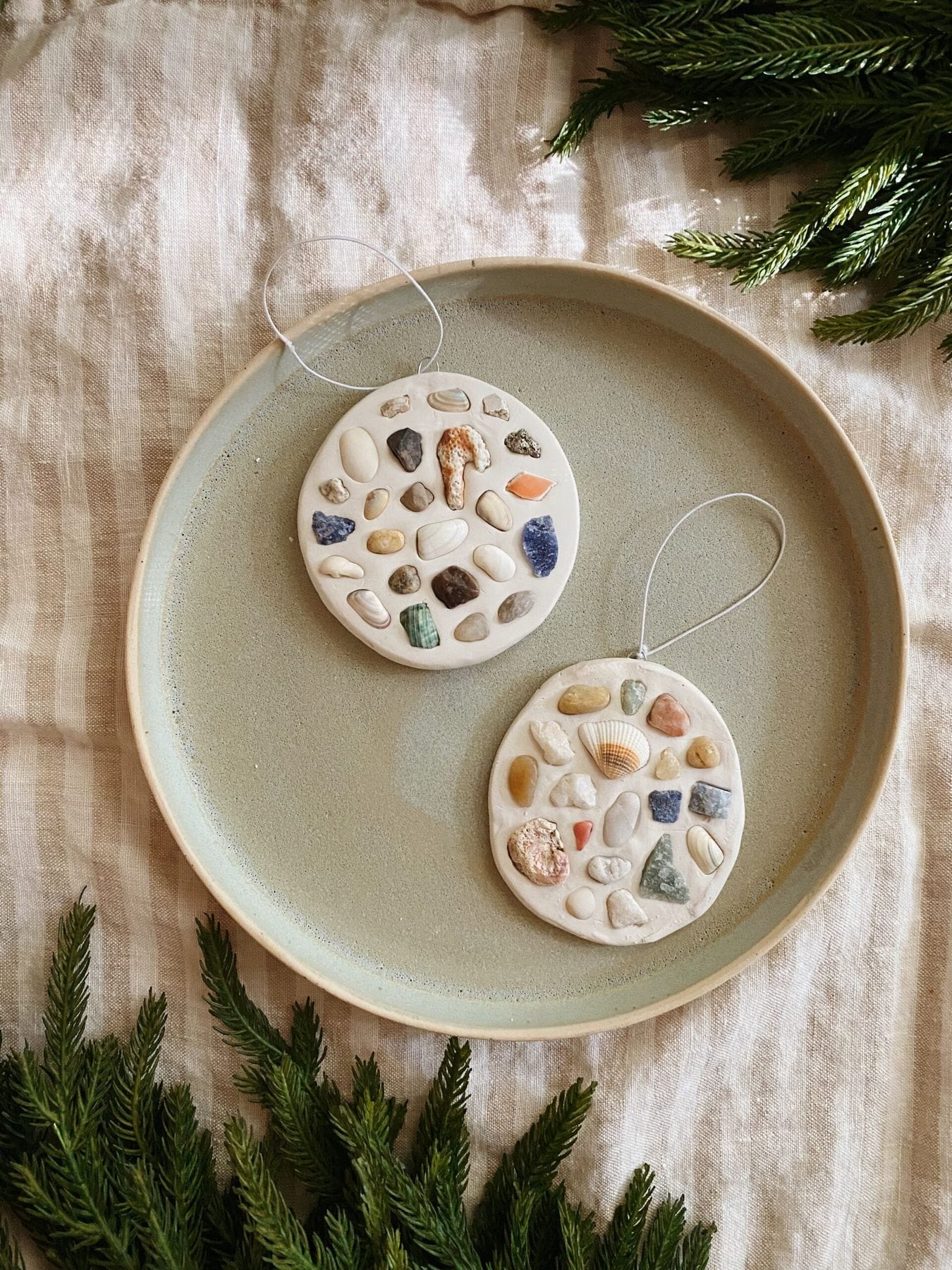 DIY Shell Mosaic Ornaments
