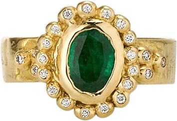 Orrery Ring in Emerald and Diamond