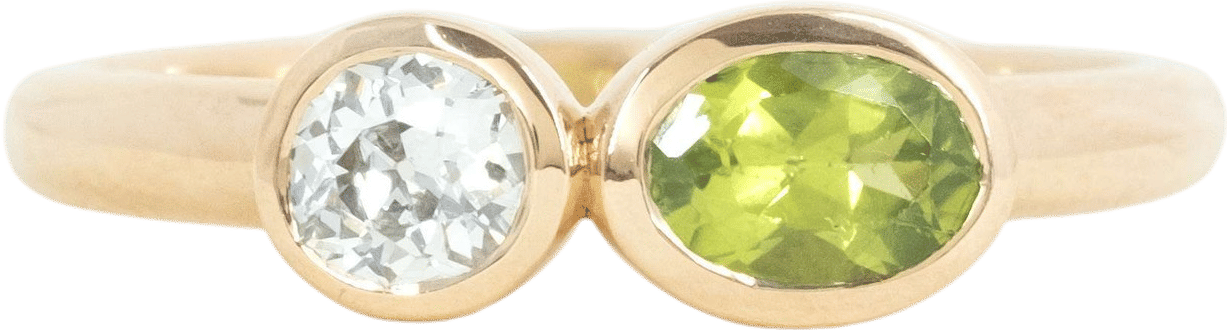 Heirloom peridot and diamond ring