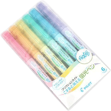 Pilot FriXion Light Soft Color Erasable Highlighter - 6 Color Set
