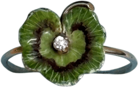 14k Gold Lilypad Ring ~ Diamond and Gold Conversion Ring ~ Green Ombre Enamel ~ Antique Edwardian Victorian Art Nouveau ~ One of a Kind - Etsy