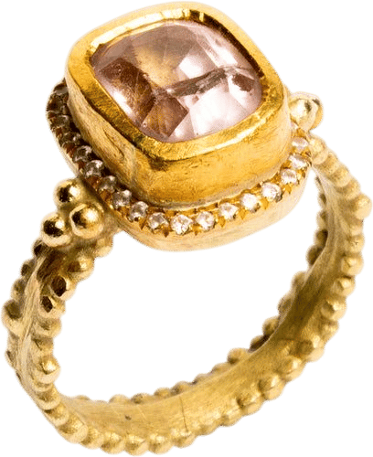 24K and 18K Gold Kunzite Ring